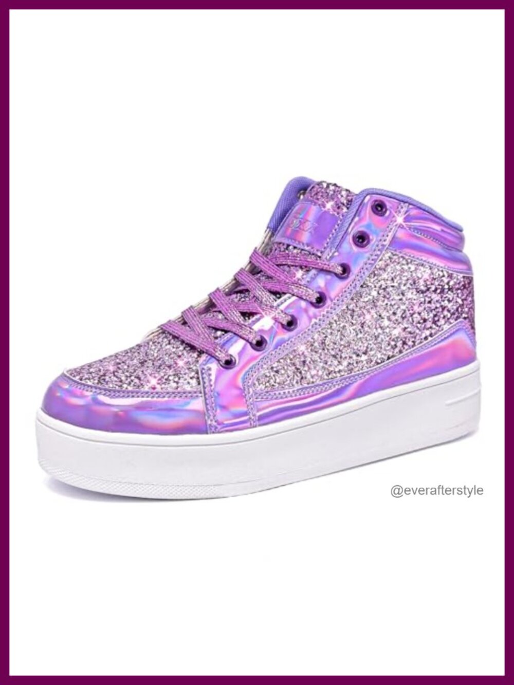 Platform Glitter Sequin Sneakers PU Leather Disco Party Shoes